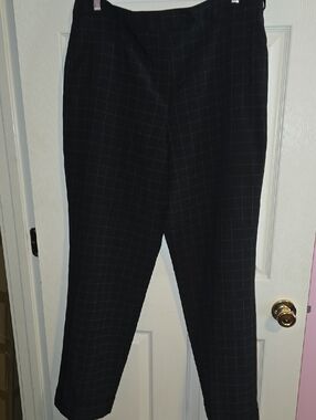 Larry Levine Black Windowpane Dress Pants